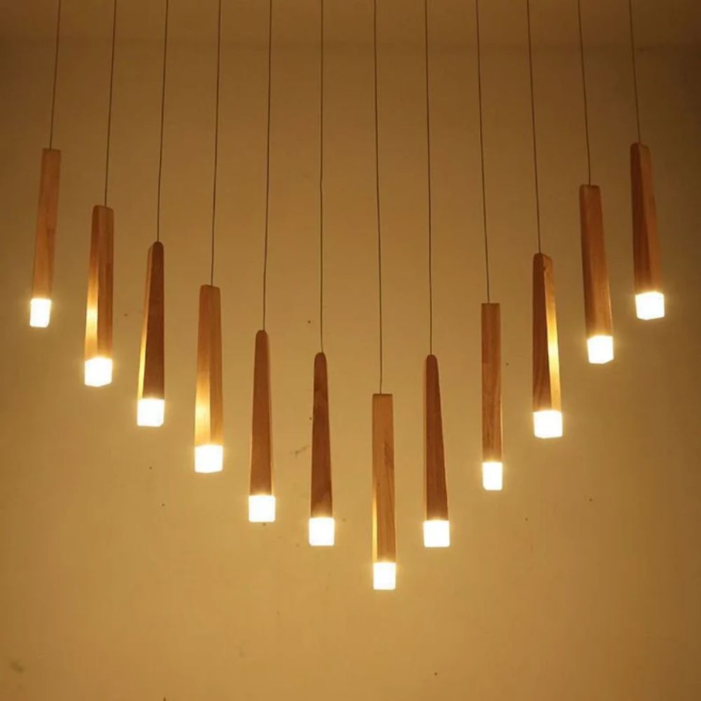 đèn thả bàn ăn bằng gỗ