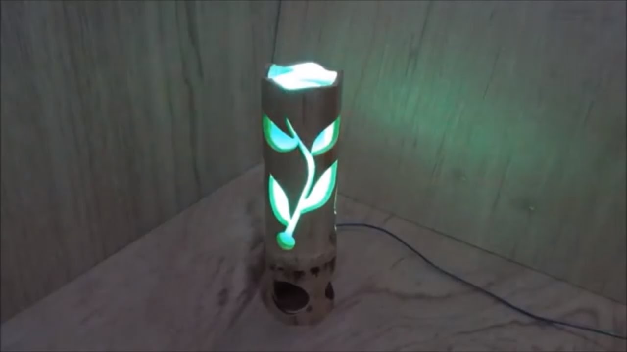 Cách làm đèn bàn trang trí phòng khách bằng ống nhựa