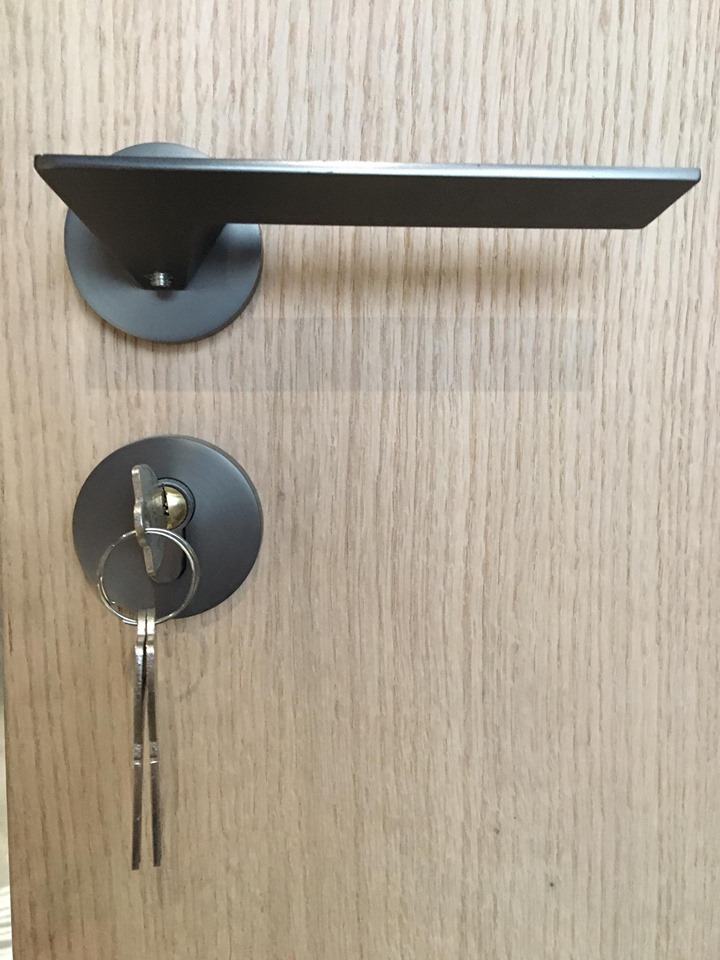 Tay khóa cửa gỗ có lưỡi khóa và mồm khóa tích hợp nam châm không gây ồn khi mở